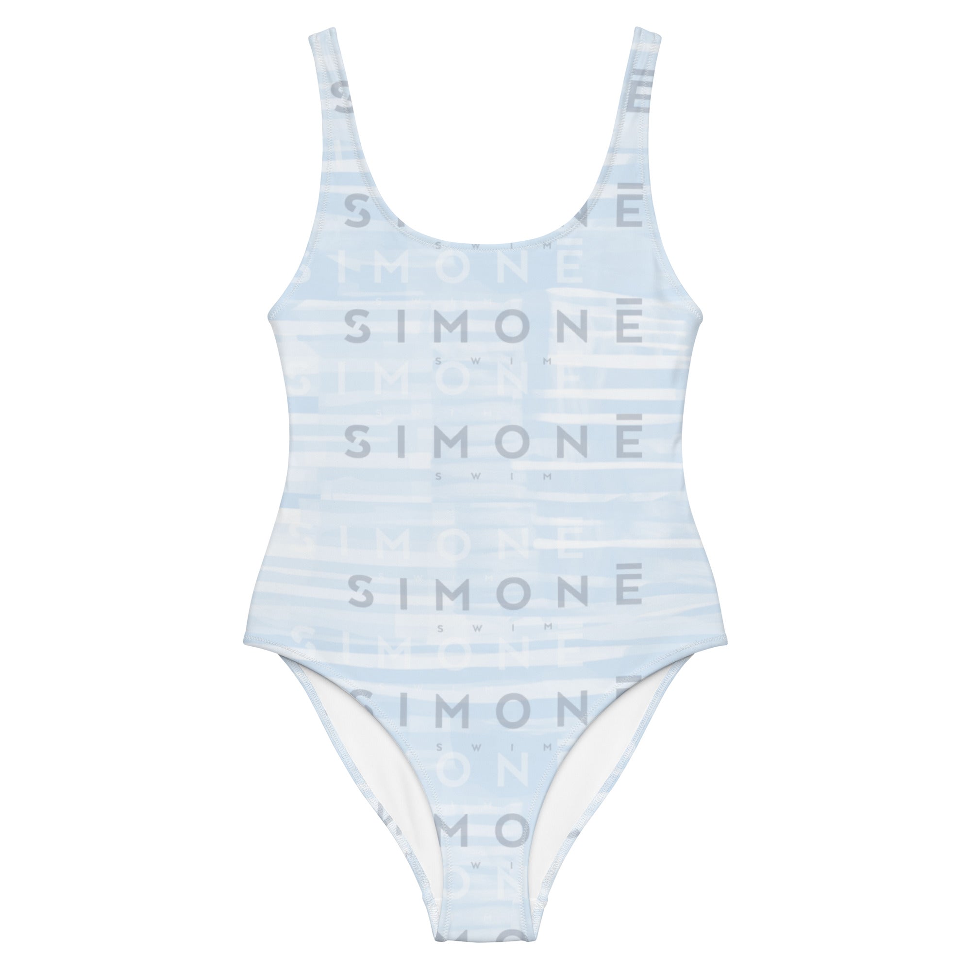 'Simone Swim' Stamp One-Piece Swimsuit - Icey Blue